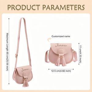 Bolso para Niños, Bolso Bandolera para Niños Pequeños con Borla, Bolso de Hombro de Cuero Personalizado, Regalos de Cumpleaños para Niñas/Mujeres - Product Image 5
