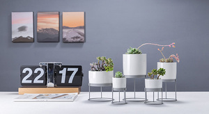 Nuovo vaso da fiori in ceramica con supporto vaso <span class=keywords><strong>per</strong></span> <span class=keywords><strong>piante</strong></span> da interno parete e scrivania con supporto <span class=keywords><strong>per</strong></span> erbe in metallo orchidee cactus <span class=keywords><strong>vasi</strong></span> <span class=keywords><strong>per</strong></span> <span class=keywords><strong>piante</strong></span> succulente - Product Image 6