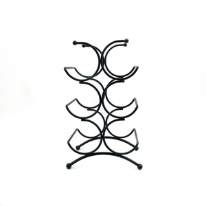 Estante organizador de botellas de agua y vino, alambre de metal, color negro, precio directo de fábrica - Product Image 3