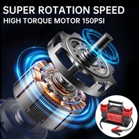 Compresseur d'air électrique 12V DC robuste pour pneus de voiture - 250 PSI avec manomètre numérique pour voitures compactes/motos