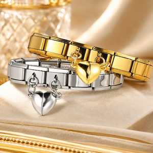 New Arrival Italian Ball Magnetic Charm Platinum Plated Women's Bracelet <b>Set</b> Couples DIY Modular Link <b>Valentines</b> <b>Gift</b> OEM - Product Image 5