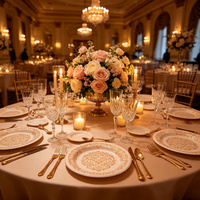 Assiettes en papier de luxe jetables pour mariages élégants, dîners et réceptions
