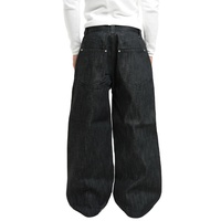 Jeans en denim selvedge original 14 oz, coupe ample, bruts noirs, à braguette boutonnée, pour marque privée, personnalisables