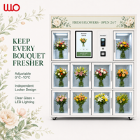Distributeur automatique intelligent de bouquets réfrigérés en acier inoxydable avec options de paiement multiples et gestion basée sur le cloud pour une utilisation 24h/24