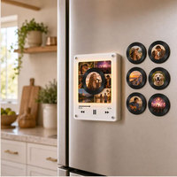 Aimant de réfrigérateur musical personnalisé, aimant de tourne-disque NFC personnalisé, collage photo, boîte à musique, cadeau avec message vocal