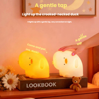 Veilleuse LED DouDou Mini en forme de canard mignon pour bébés et enfants, en silicone + ABS, rechargeable Type-C, à intensité variable et à changement de couleur