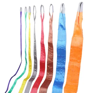 Polyester colored flat round webbing sling belt crane lift polyester webbing sling