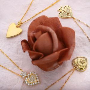 Collares de Corazón en Capas Chapados en Oro de 18k con Zirconia 5A, Regalos de Joyería para Aniversario y Cumpleaños para Mujer - Product Image 1