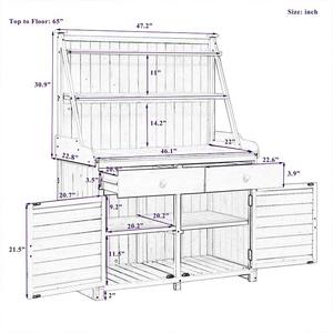 Armoire de rangement multifonctionnelle en bois pour jardin extérieur et banc de travail, station de travail décorative <span class=keywords><strong>avec</strong></span> <span class=keywords><strong>panneau</strong></span> de jardin pour patio et cour - Product Image 3