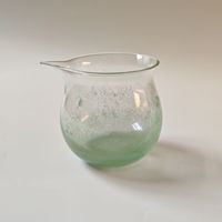 Coupelle à thé/diviseur de thé en verre artisanal, moderne, minimaliste, de style japonais, à motif nuage, avec glaçure rose bulle, résistant à la chaleur