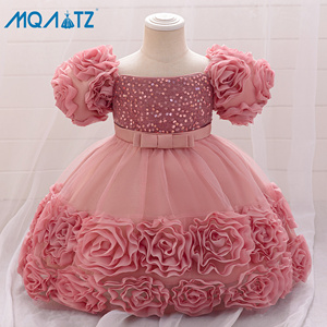 MQATZ Robe de Princesse de Haute Qualité à la Mode pour Enfant, Toutes Saisons, Manches Courtes, Robe de Demoiselle d'Honneur pour Fille, Idéale pour Fêtes d'Anniversaire - Product Image 1