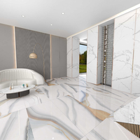 Panneau Mural PVC Moderne 1220*2440mm Feuille de Marbre UV Décoration Intérieure 3D Étanche Panneau UV Marbre SPC pour Hôtels Restaurants