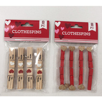 Clips colorés en forme de cœur, 50 pièces, pinces à linge, professionnelles, en bois et en forme de cœur, pour Photo