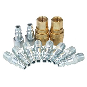 Pneumatic Quick Coupler Set 1/4 In Iron And Copper Connectors For Air Tools Accessories - Product Image 1