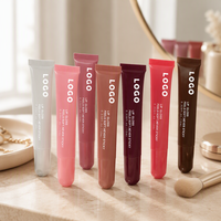Gloss à lèvres liquide polypeptidique sans logo personnalisé, enrichi en minéraux, multivitamines et huile de jojoba, formule hydratante et non collante, tube de 10 ml