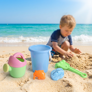 Jouets de plage en plastique pour enfants, ensemble de jouets de plage portables pour creuser dans le <span class=keywords><strong>sable</strong></span> et jouer dans l'<span class=keywords><strong>eau</strong></span>, seau, pelle et sablier - Product Image 2