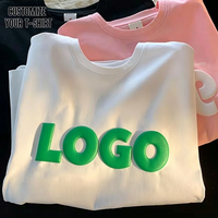 T-shirt pour homme en maille tricotée avec impression 3D en relief, coupe ample, respirant, couleur unie, anti-rétrécissement, col personnalisé