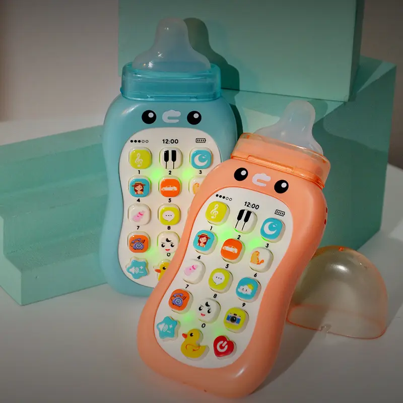 Pädagogische frühe Bildung Spielzeug Babybett Spielzeug mobile Baby flasche Form Handy