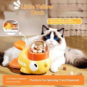 Distributore di Cibo a Forma di Paperella Gialla per Cani e Gatti, Giocattolo Interattivo Automatico per l'Addestramento e l'Alimentazione degli Animali Domestici - Product Image 3