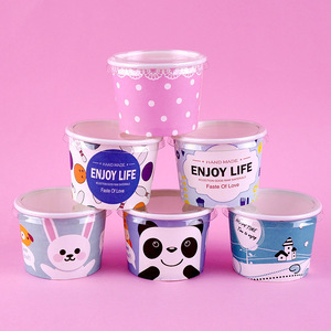 Ice Cream Sữa Chua Bao Bì Cốc Giấy Container Bát Cho Thực Phẩm Nóng Lạnh Với Nắp Vòm - Product Image 6