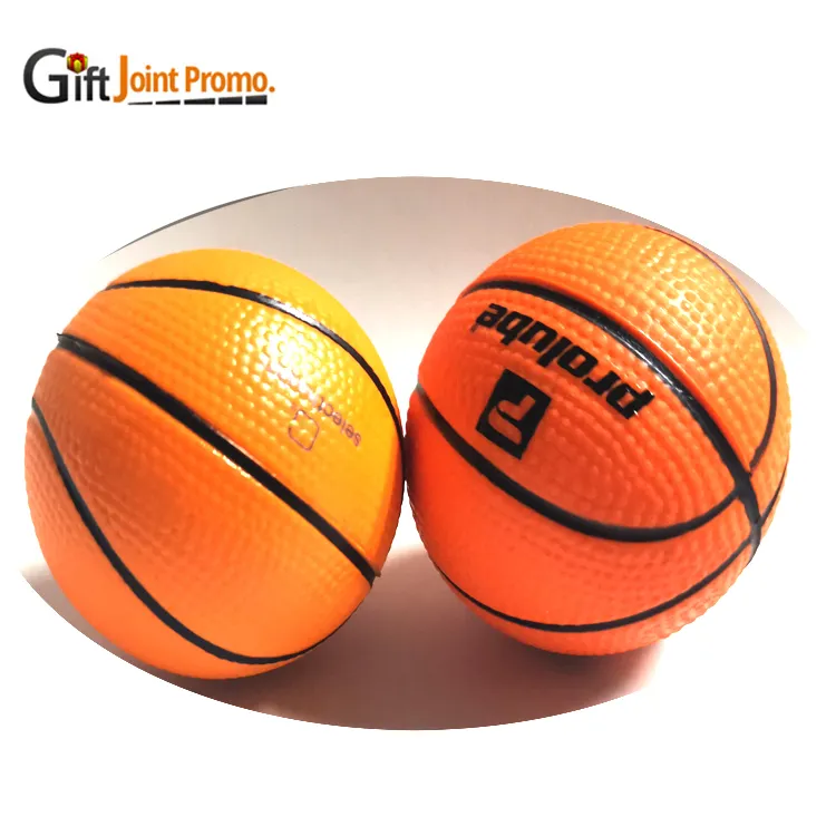 Pelota de estrés de baloncesto de espuma sintética, diseño de pelota de estrés con logotipo, venta al por mayor