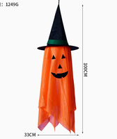 Sombrero de Bruja Inflable de Alta Calidad para Decoración de Jardín de Halloween, Adorno Luminoso de Halloween, Accesorio de Sombrero de Calabaza Fantasma, ¡Gran Venta!