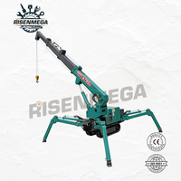 Nouvelle grue araignée Risenmega RM-100 1 tonne 8m, double alimentation diesel-électrique, flèche hydraulique, nacelle personnalisée, fourche de préhension, élévateur télescopique