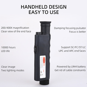 Mini Handheld Fibra Óptica End Face Magnifier 200/400X Multiplica Fibra Microscópio de Inspeção 2.5mm(SC/FC/ST) 1.25mm(LC) Adaptador - Product Image 5