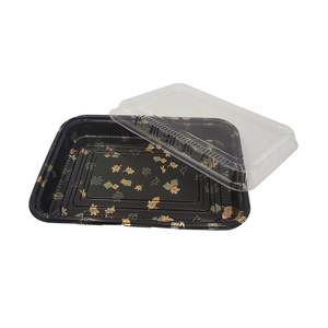 JY-830 Caja <span class=keywords><strong>de</strong></span> Plástico Negra para Helados al por Mayor, Bandeja Desechable para Sushi, Envase <span class=keywords><strong>de</strong></span> Plástico para Alimentos - Product Image 2
