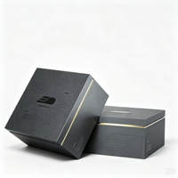 Boîte cadeau personnalisée avec couvercle et base, boîte rigide gaufrée avec couvercle, boîte d'emballage en papier avec logo personnalisé pour produits de luxe de marque