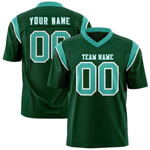 Maillot de football américain personnalisé vert aqua à deux tons avec découpe sur les épaules - Product Image 1