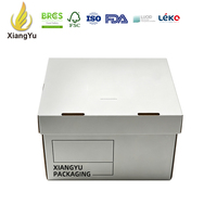 Boîte de rangement Xiangyu en carton ondulé blanc avec couvercle pour dossiers de bureau, documents, archives et stockage professionnel