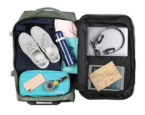 थोक फोल्डेबल ट्रॉली यात्रा बैग बड़ी क्षमता बैकपैक ट्रंक स्टोरेज बैग महिलाओं के लिए पोर्टेबल रोलिंग बैग कैरी-ऑन बैग - Product Image 6