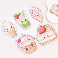 Pack d'autocollants mignons pour desserts, autocollants kawaii pour gâteaux, glaces, bubble tea, pour journal, scrapbooking, bricolage