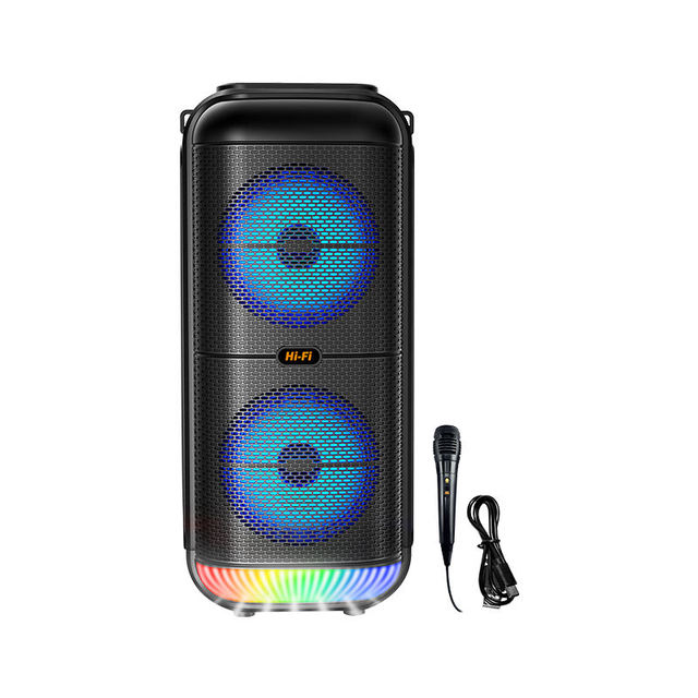 Outdoor Party  Speaker with 30W Output Heavy Bass Karaoke Mic 360° RGB Lights Computer Use Speaker