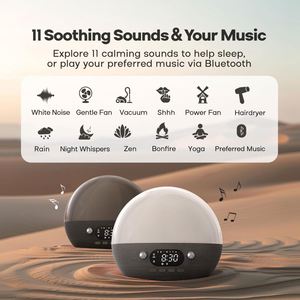 Despertador Inteligente con Altavoz, Luz para Despertar, Control por Aplicación, Bluetooth, WIFI, Ruido Blanco, Ayuda para Dormir, Luz Ambiental para Dormitorio, Yoga, Noche - Product Image 4