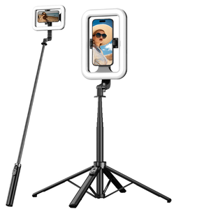 Takenoken <span class=keywords><strong>Trépied</strong></span> à selfie pliable à rotation à 360 degrés avec lumière LED de remplissage de 8 pouces Télécommande sans fil Accessoires de studio photo en direct - Product Image 1