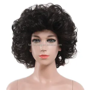 14inch Short Afro Wave Black Kid Afro Wigs Suppliers Lovely Children Machine Made None Lace Synthetic Wigs