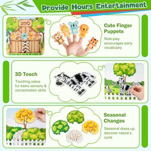 Libro Sensoriale Montessori, Il Mio Primo Viaggio al Zoo, Libro Attività per Bambini con Giochi Tattili e Educativi per Bambini e Bambine - Product Image 2