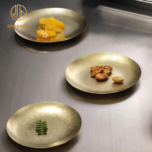 <span class=keywords><strong>Vajilla</strong></span> Irregular de <span class=keywords><strong>Melamina</strong></span> Dorada, Plato de Acero Inoxidable para Hotel, Restaurante, Cena, Cubiertos, Novedad - Product Image 5