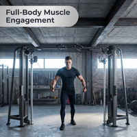 Machine de musculation professionnelle à câbles croisés multifonctionnelle avec câbles réglables et blocs de poids indépendants, robuste