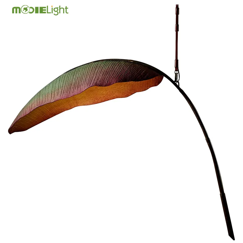 Nanalure katı yaprak kolye ışıkları Modern Art Deco tek muz yaprak döküm pamuklu kağıt yaprak kolye lamba