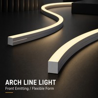 Bande LED en silicone 10x10mm à émission frontale IP65 DC12V/24V 120 LED/m Multi CCT avec télécommande pour éclairage linéaire de contour de bâtiment