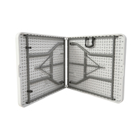 Table de salle à manger pliante rectangulaire moderne de 6 pieds en plastique avec plateau stable en HDPE et pieds robustes pour usage hôtelier