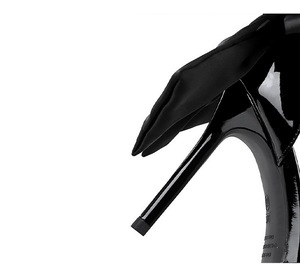 New Hot Black Open Toe High Heels Back Bow Ankle Strap Sexy Stiletto <b>Sandals</b> <b>Evening</b> Party <b>Sandals</b> - Product Image 4