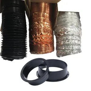 ABS Plastic Flange Fittings Aluminum Foil Flexible Duct Pipe For Heating Cooling Ventilation System