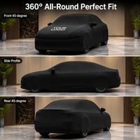 Housse de voiture de luxe en satin extensible, douce et élastique, pour intérieur, ajustement personnalisé, anti-poussière, respirante, protection de garage pour berlines et SUV