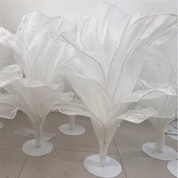 LUYI LUYI-1 Fleur géante en organza de soie faite à la main, nouvelle arrivée, décorations de luxe pour mariages et événements, toiles de fond, décorations de table pour fêtes