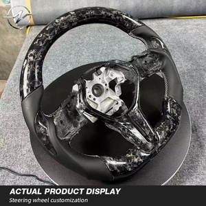 Volant de direction en cuir lisse en <span class=keywords><strong>fibre</strong></span> de carbone de qualité supérieure pour Infiniti Q60 QX55 Q50 QX60 2017-2024 Marque YZ - Product Image 2