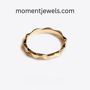 925 Sterling <b>Silver</b> Gold Plated Wave <b>Ring</b> Minimal Geometric Pattern Simple Jewelry Gift for Women - Product Image 4